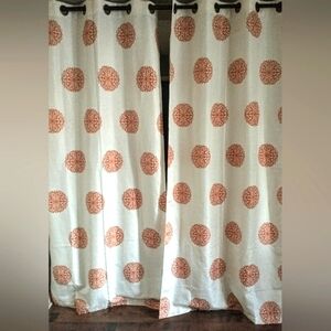 Pair Of Panel Curtains - Elegant Pattern - Gunmetal "O" Rings